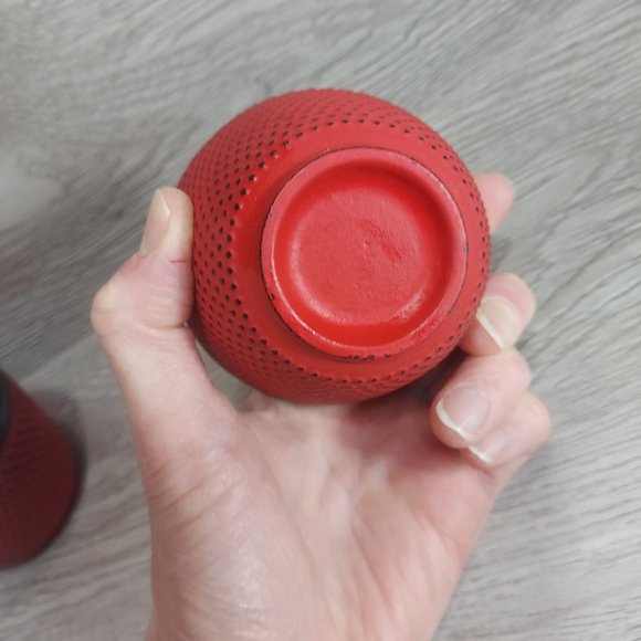 Japanese Cast Iron Tea Cups Mugs Pair 2pcs Red Teacup Cup Set of 2 Home Décor - Picture 8 of 10